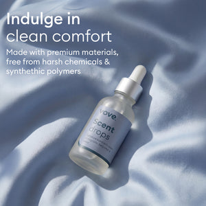 Hemp Dryer Ball Set: scent drops bottle on soft fabric, made without harsh chemicals or synthetic polymers