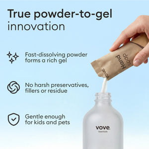 Hand soap starter set: powder to gel innovation, fast-dissolving powder forms a rich gel #v-55968144589179