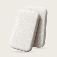 Konjac Body Sponge: two white konjac body sponges