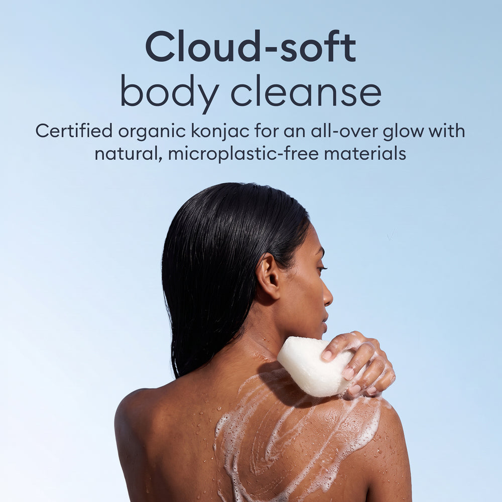 Konjac Body Sponge: two white konjac body sponges