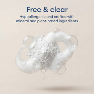 Laundry booster: soft foam shot, hypoallergenic and crafted with mineral and plant-based ingredients