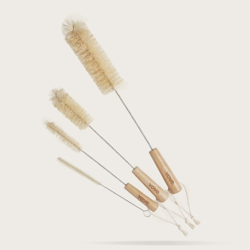 Bottle Brush Set: the four bottle brushes in graduating sizes laid out on a cream background