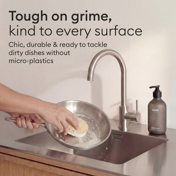 Sponge Scourers: washing a dish at the sink, durable and free of micro-plastics