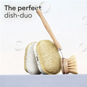 Sponge Scourers: dish brush and loofah sponge paired together, the perfect dish duo