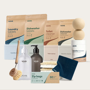 The Whole-Home Detox - Light dish soap bottle, Dark hand soap bottle, with zip bags