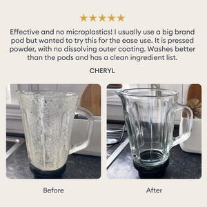 The Whole-Home Detox: customer review with before and after photos of a glass blender jug