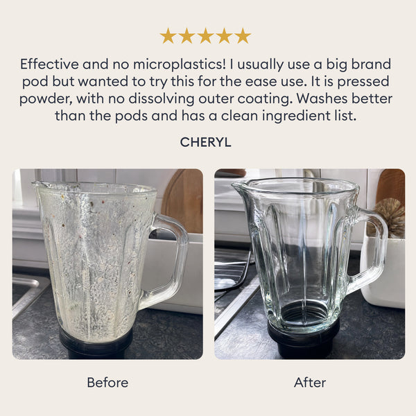 The Whole-Home Detox: customer review with before and after photos of a glass blender jug