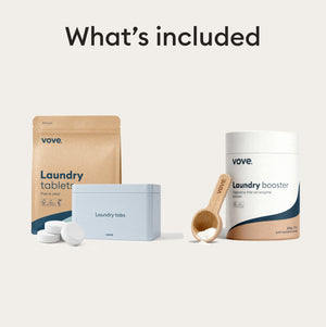 Laundry Duo: what's included, the laundry tablets pack and the laundry booster jar